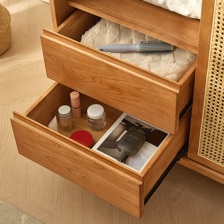 Solid Wood Wardrobe Armoire with Drawer Modern Wardrobe Closet