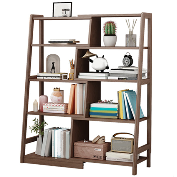 Wooden Ladder Bookshelf Modern Style Open Back Bookcase for Home Office