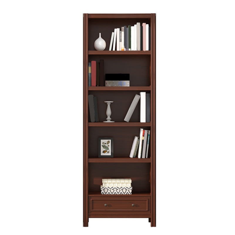 Wood Standard Bookcase Contemporary Closed Back Bookshelf with Shelves