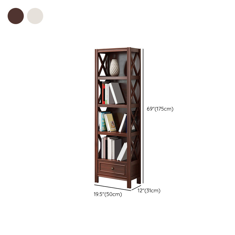Wood Standard Bookcase Contemporary Closed Back Bookshelf with Shelves