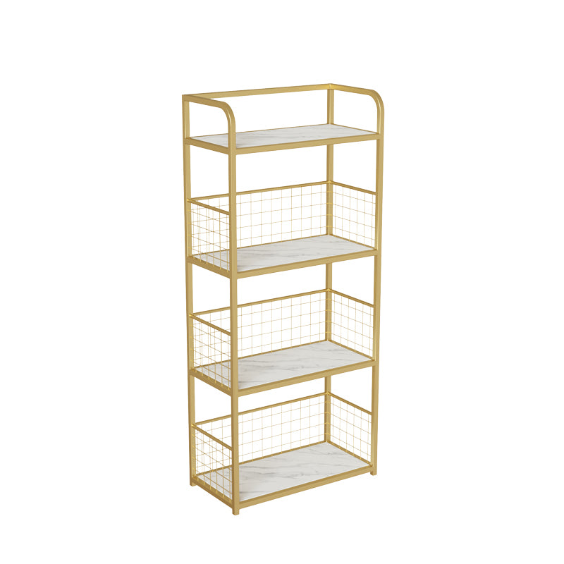 Metal Open Back Standard Bookshelf Modern Style Bookcase for Home Office