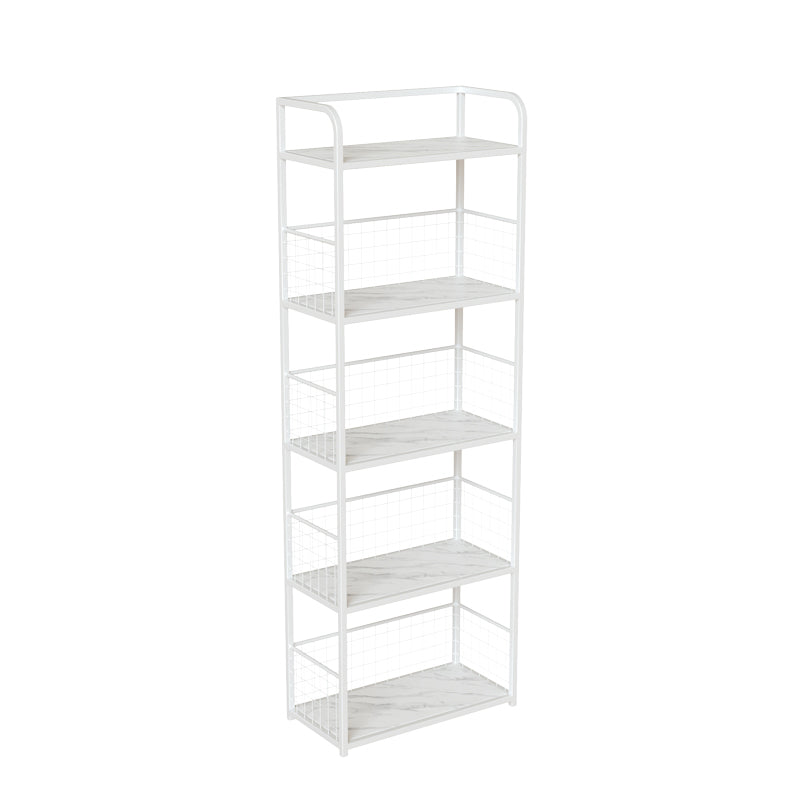 Metal Open Back Standard Bookshelf Modern Style Bookcase for Home Office