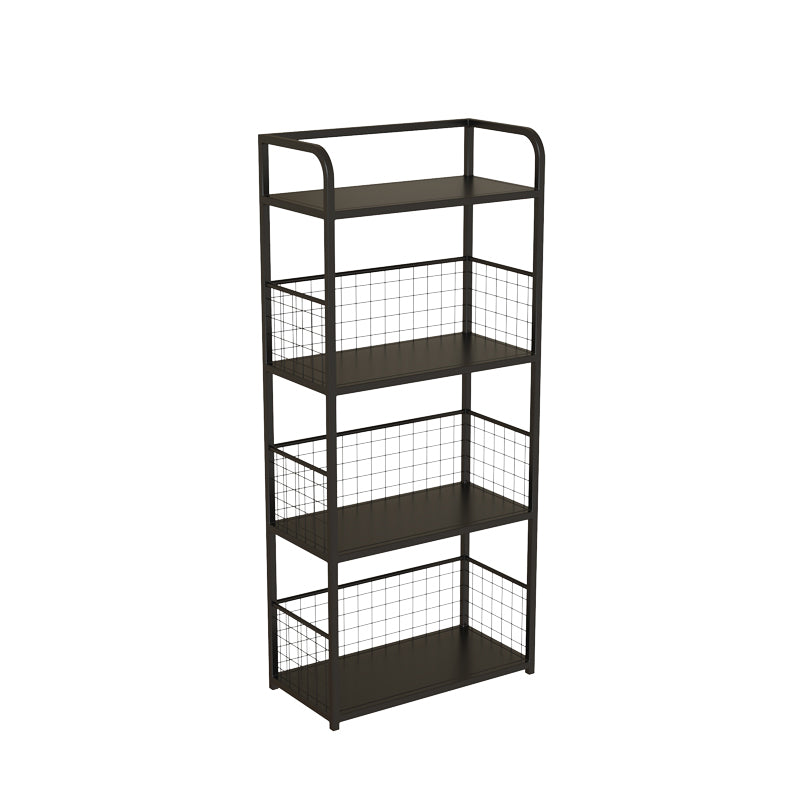 Metal Open Back Standard Bookshelf Modern Style Bookcase for Home Office