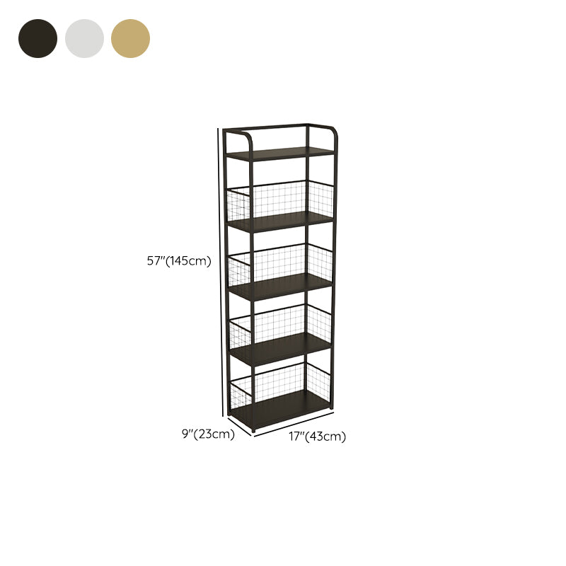 Metal Open Back Standard Bookshelf Modern Style Bookcase for Home Office