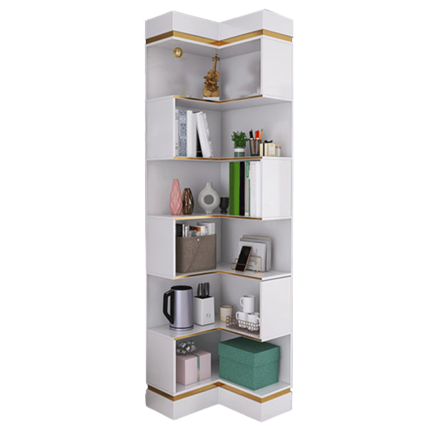 Standard Closed Back Bookshelf Glam Plastic Bookcase with Shelves