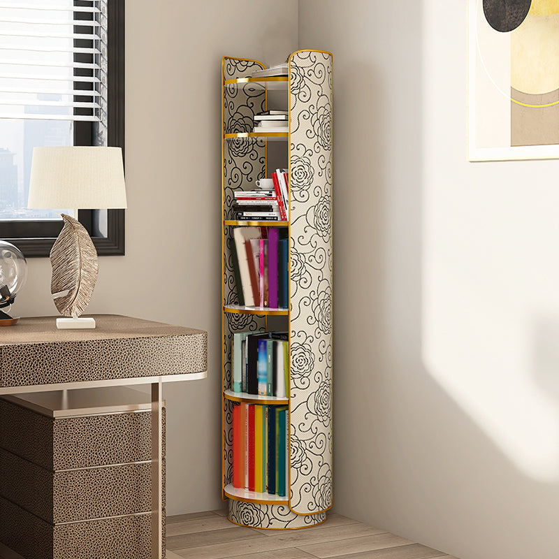 Standard Closed Back Bookshelf Glam Plastic Bookcase with Shelves