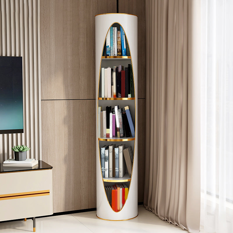 Standard Closed Back Bookshelf Glam Plastic Bookcase with Shelves