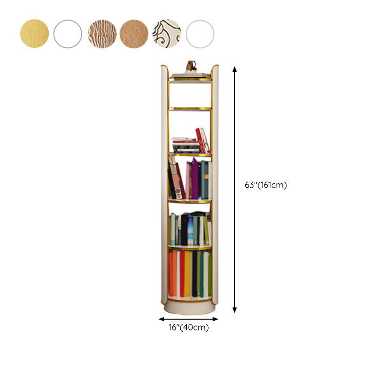 Standard Closed Back Bookshelf Glam Plastic Bookcase with Shelves