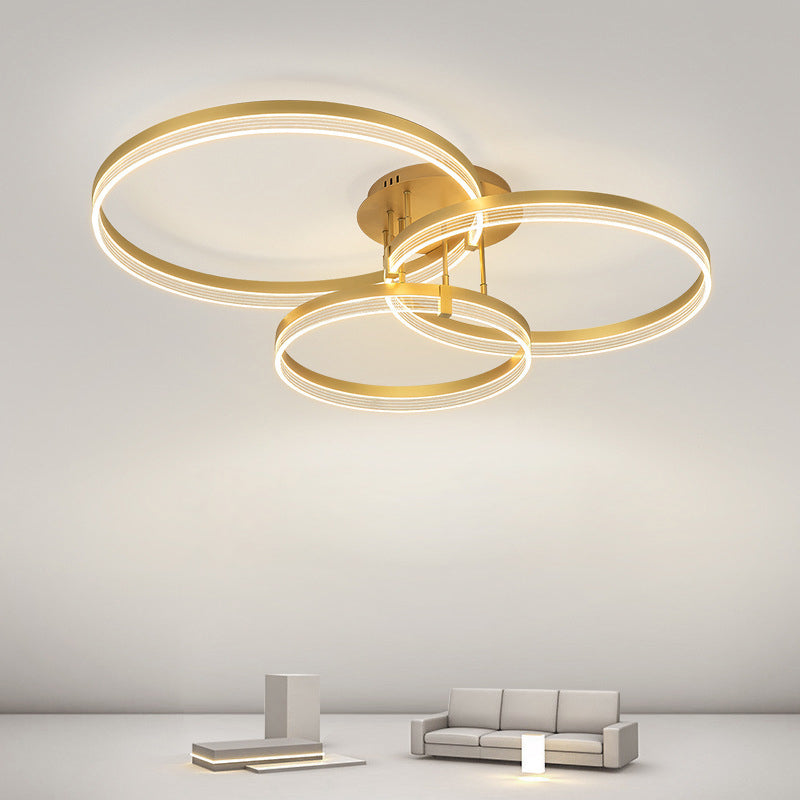 Geometric Flush Mount Light Fixture Modern Metal Flush Light in Gold