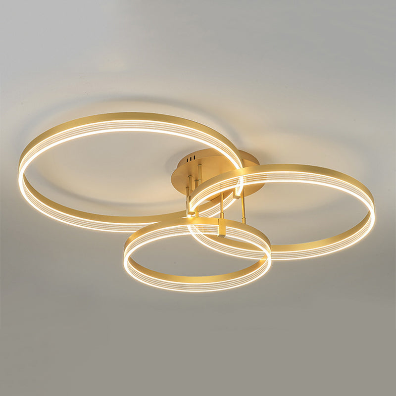 Geometric Flush Mount Light Fixture Modern Metal Flush Light in Gold