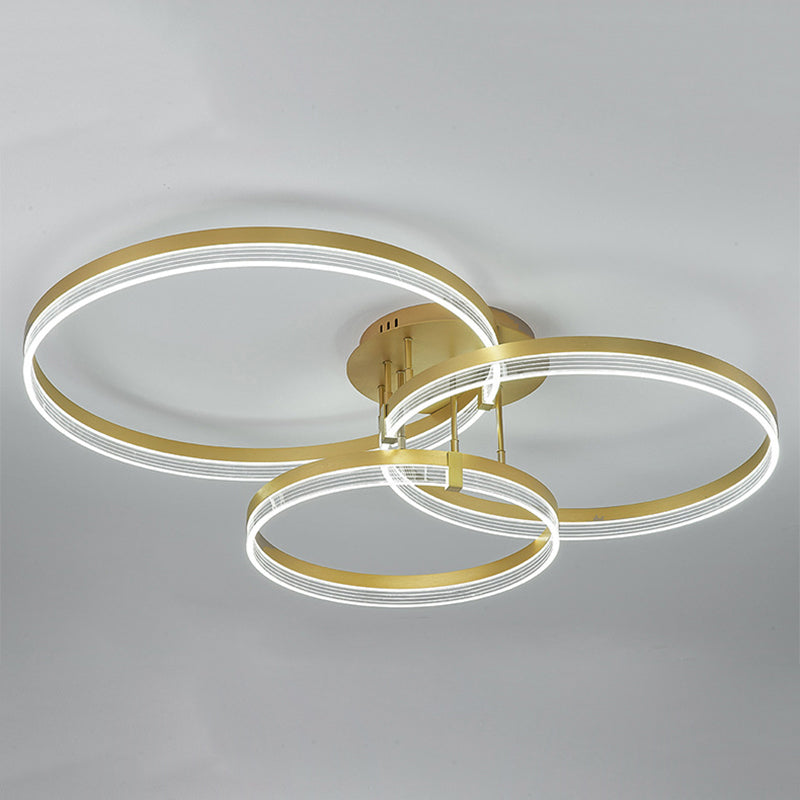 Geometric Flush Mount Light Fixture Modern Metal Flush Light in Gold