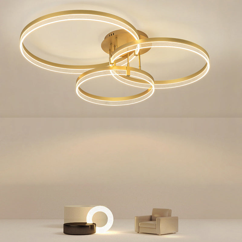 Geometric Flush Mount Light Fixture Modern Metal Flush Light in Gold
