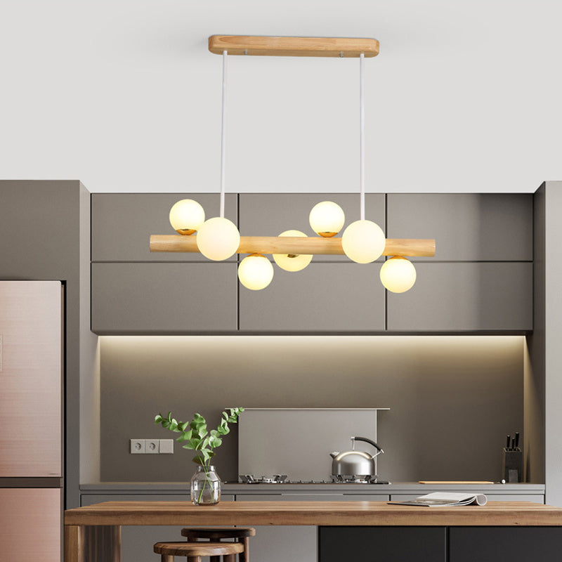 Modern Style Ball Shade Island Pendants Glass Pendant Lights for Dining Room