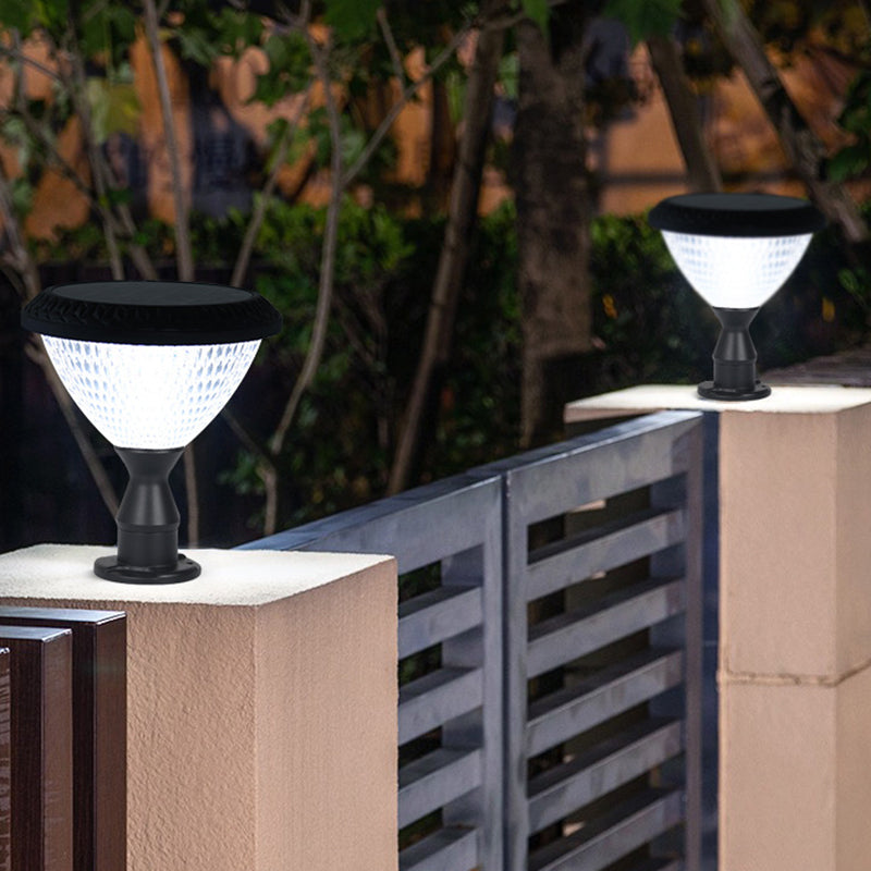 Nordic Style Outdoor Light Geometry Shape Solar Energy Pillar Lamp for Outdoor