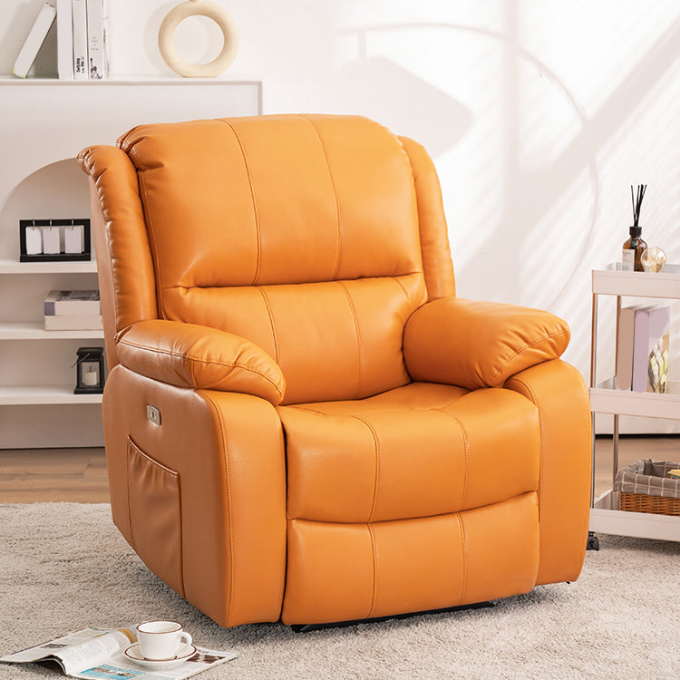 Swivel Glider Recliner Chair Genuine Leather Standard Recliner