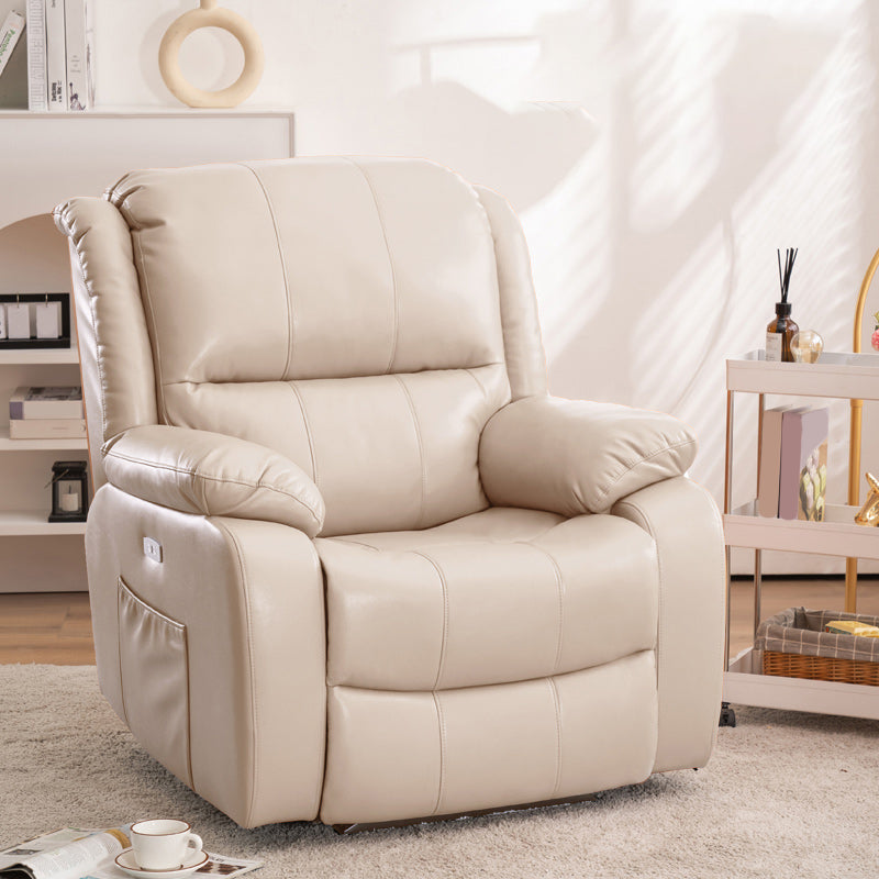 Swivel Glider Recliner Chair Genuine Leather Standard Recliner