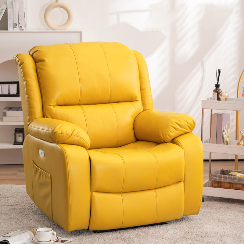 Swivel Glider Recliner Chair Genuine Leather Standard Recliner