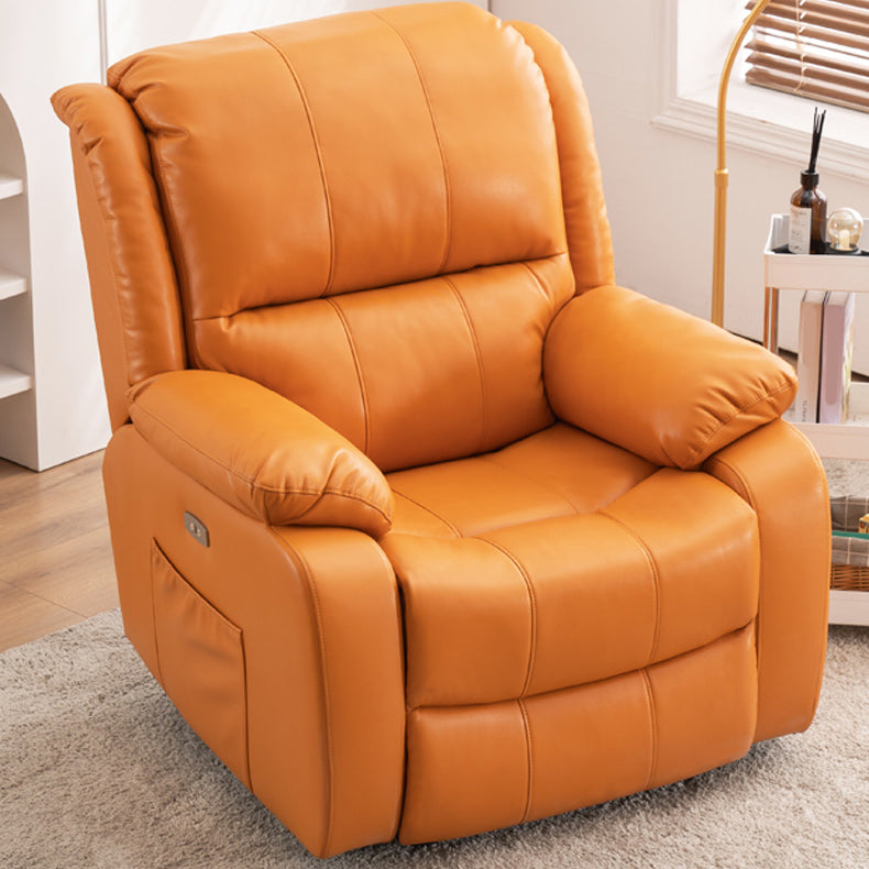 Swivel Glider Recliner Chair Genuine Leather Standard Recliner