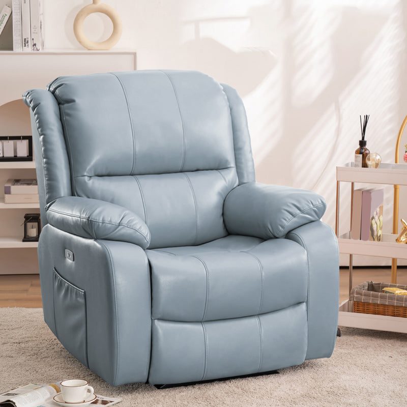 Swivel Glider Recliner Chair Genuine Leather Standard Recliner