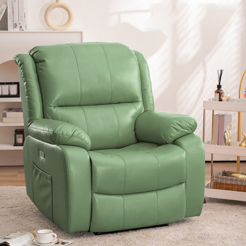 Swivel Glider Recliner Chair Genuine Leather Standard Recliner