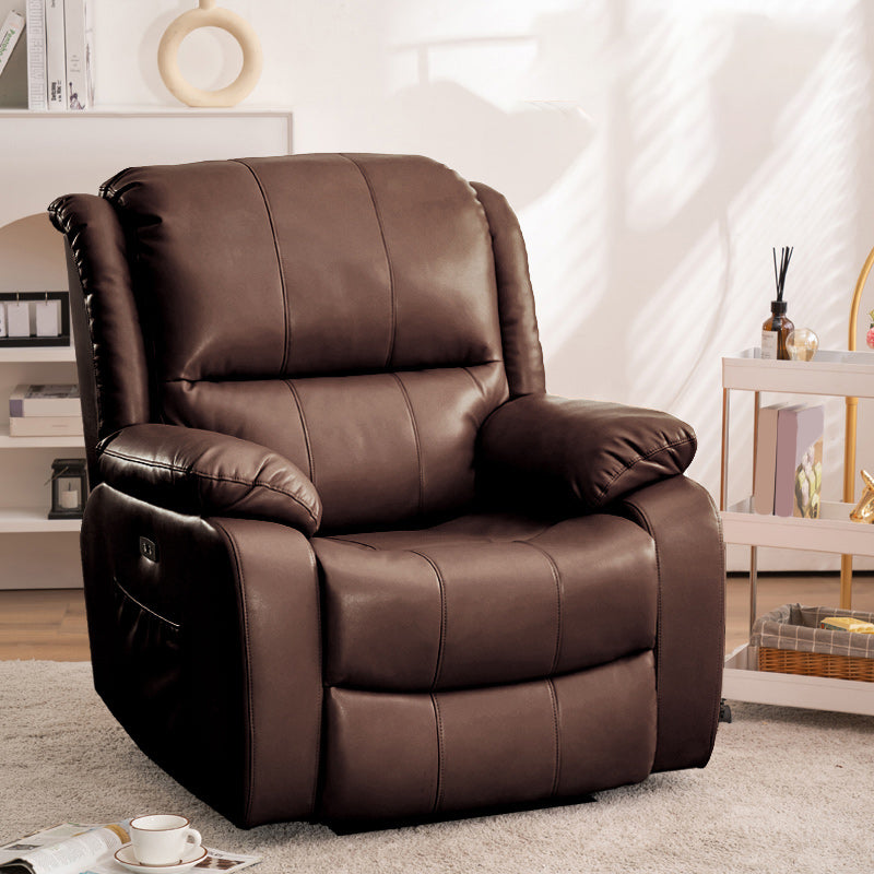 Swivel Glider Recliner Chair Genuine Leather Standard Recliner