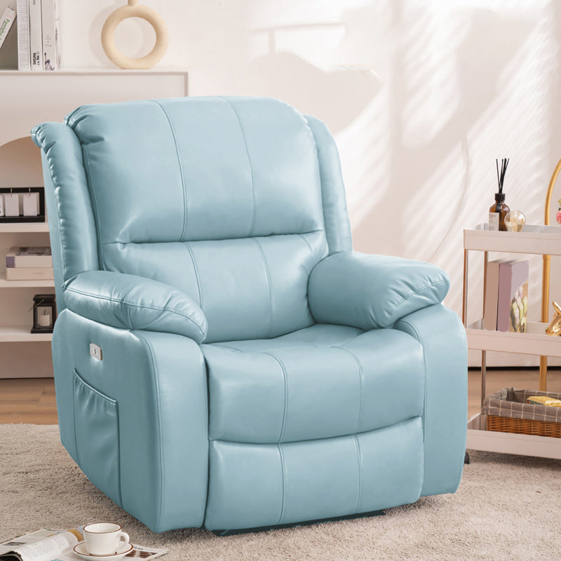 Swivel Glider Recliner Chair Genuine Leather Standard Recliner