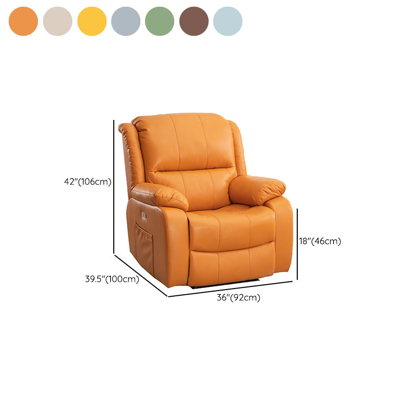 Swivel Glider Recliner Chair Genuine Leather Standard Recliner