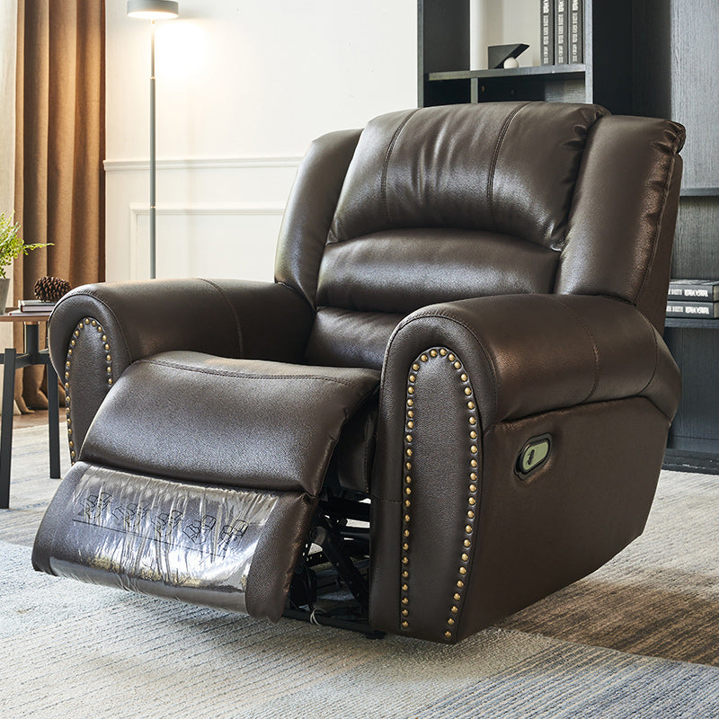 40.94" Wide Brown Standard Recliner Genuine Leather Recliner Chair
