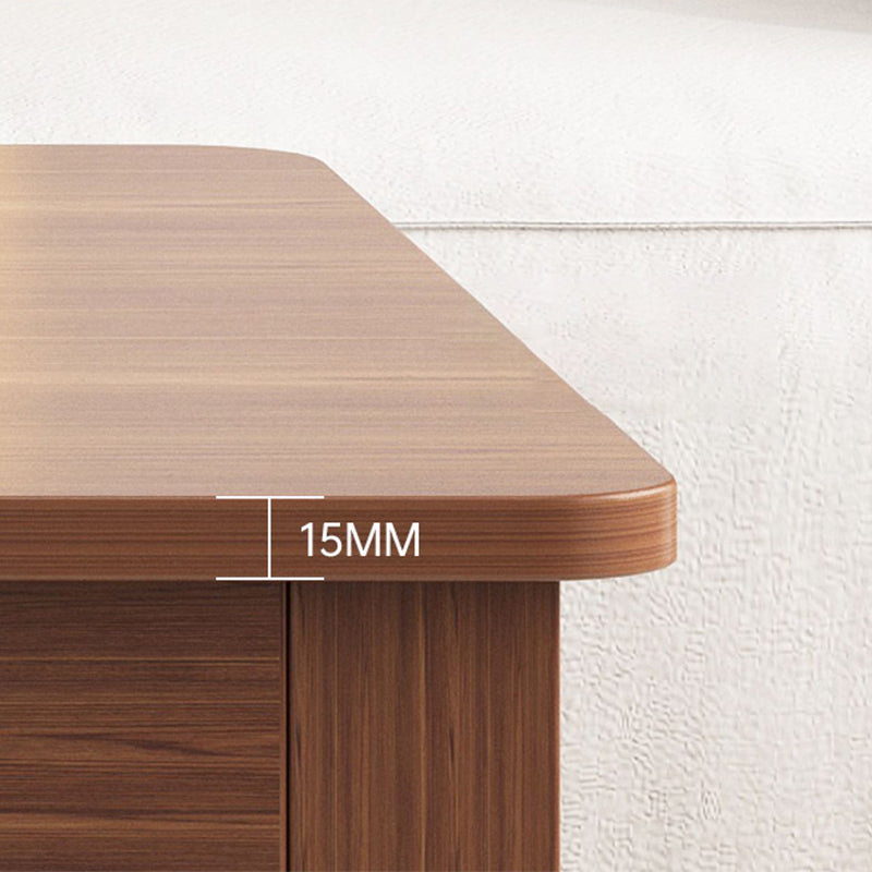 4 Legs Wood Cocktail Table No Distressing Coffee Table with Storage Shelf