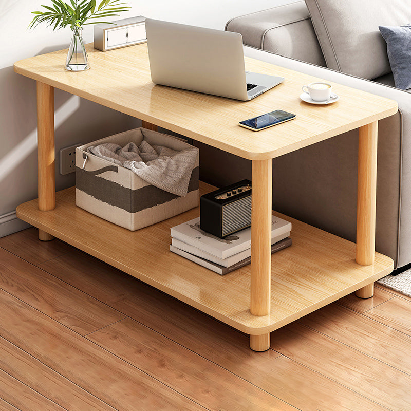 4 Legs Wood Coffee Table Set Bedroom Coffee Table with Storage