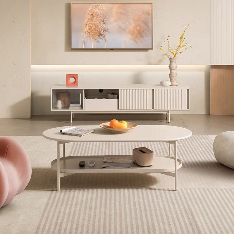 No Distressing Wood Coffee Table Set White Oval Coffee Table