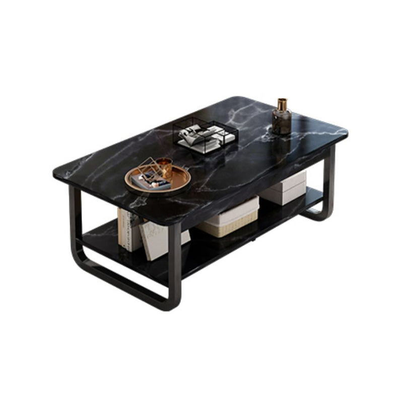 4 Legs Storage Coffee Table Set Modern Wood Rectangle Coffee Table