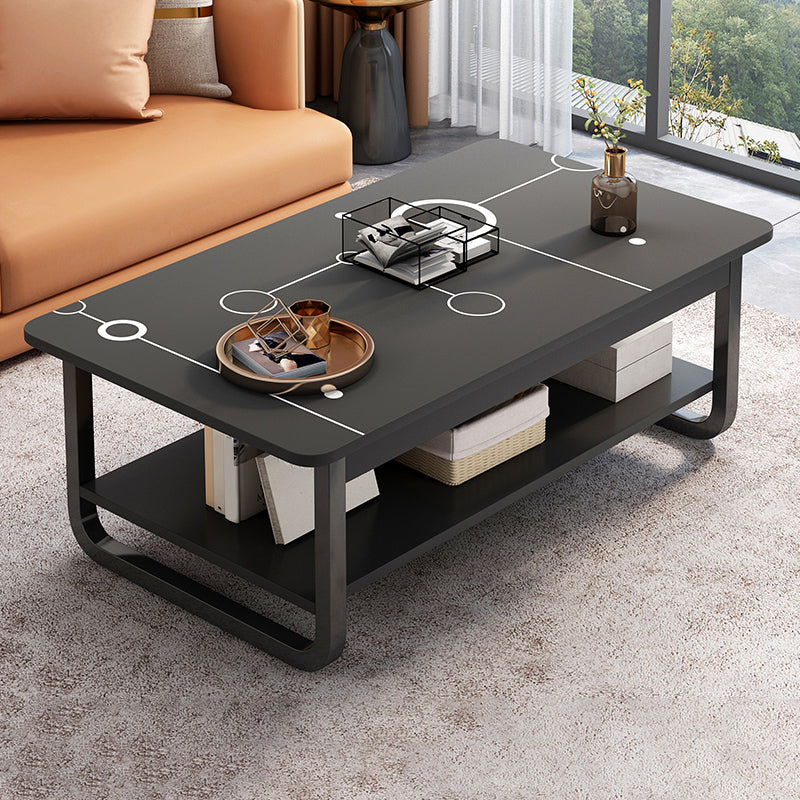 4 Legs Storage Coffee Table Set Modern Wood Rectangle Coffee Table