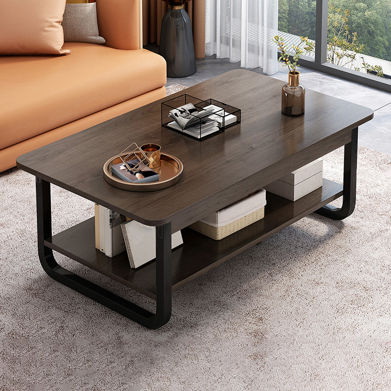 4 Legs Storage Coffee Table Set Modern Wood Rectangle Coffee Table