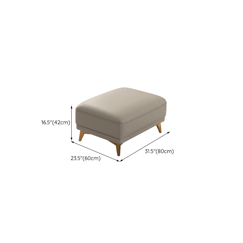 Genuine Leather Biscuit Back Sofa Modern Beige Flared Arm Cushions Sofa
