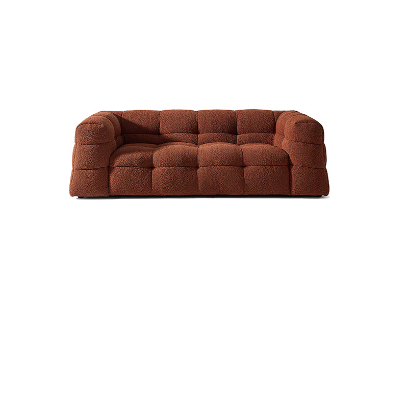 Contemporary 41.3" D Wool Sofa Biscuit Back Tuxedo Fabric Sofa