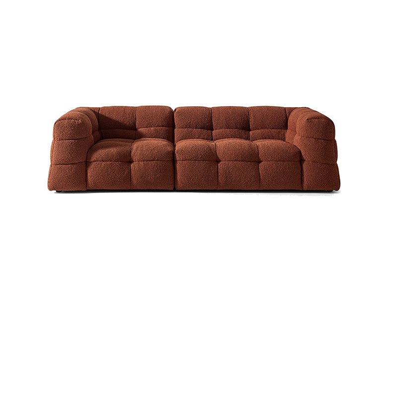 Contemporary 41.3" D Wool Sofa Biscuit Back Tuxedo Fabric Sofa