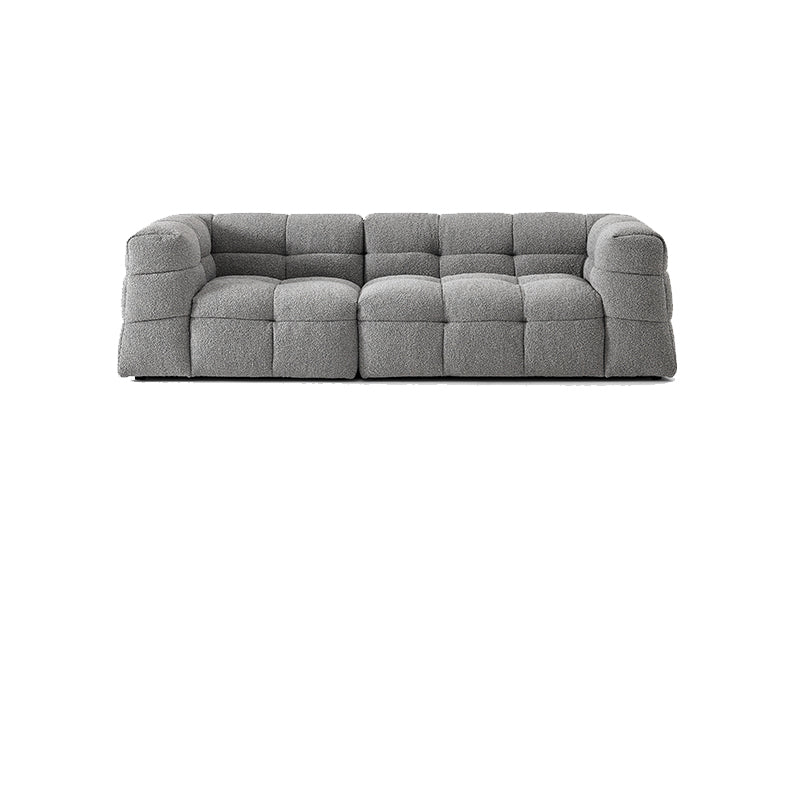 Contemporary 41.3" D Wool Sofa Biscuit Back Tuxedo Fabric Sofa