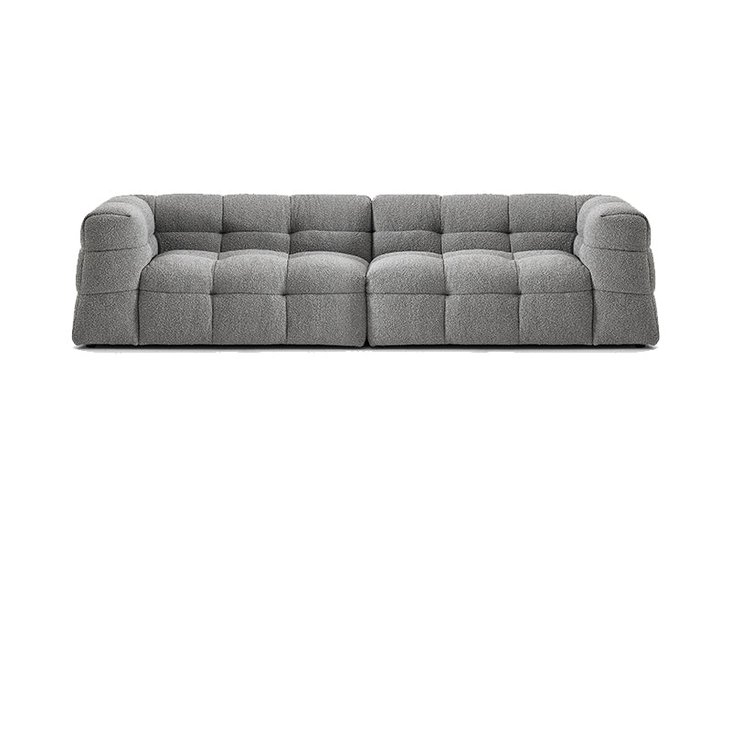 Contemporary 41.3" D Wool Sofa Biscuit Back Tuxedo Fabric Sofa