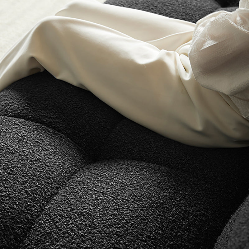 Contemporary 41.3" D Wool Sofa Biscuit Back Tuxedo Fabric Sofa
