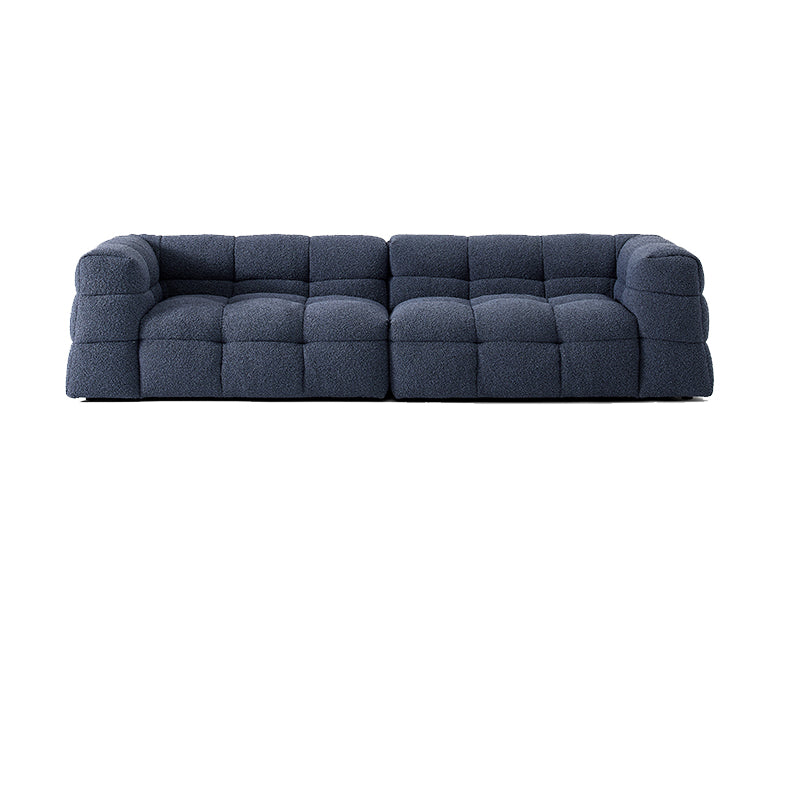 Contemporary 41.3" D Wool Sofa Biscuit Back Tuxedo Fabric Sofa