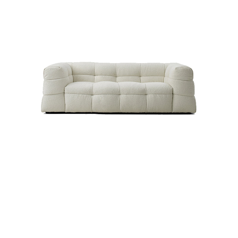Contemporary 41.3" D Wool Sofa Biscuit Back Tuxedo Fabric Sofa