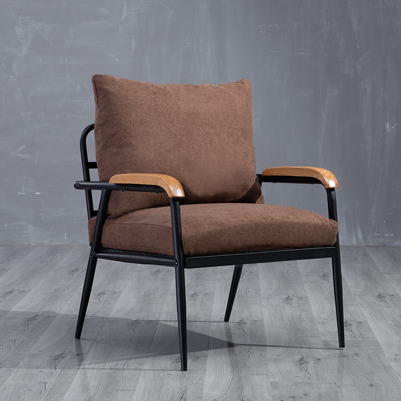 Metal and Wood Square Arm Sofa Industrial Loose Back Cushions Sofa
