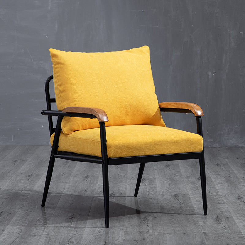Metal and Wood Square Arm Sofa Industrial Loose Back Cushions Sofa