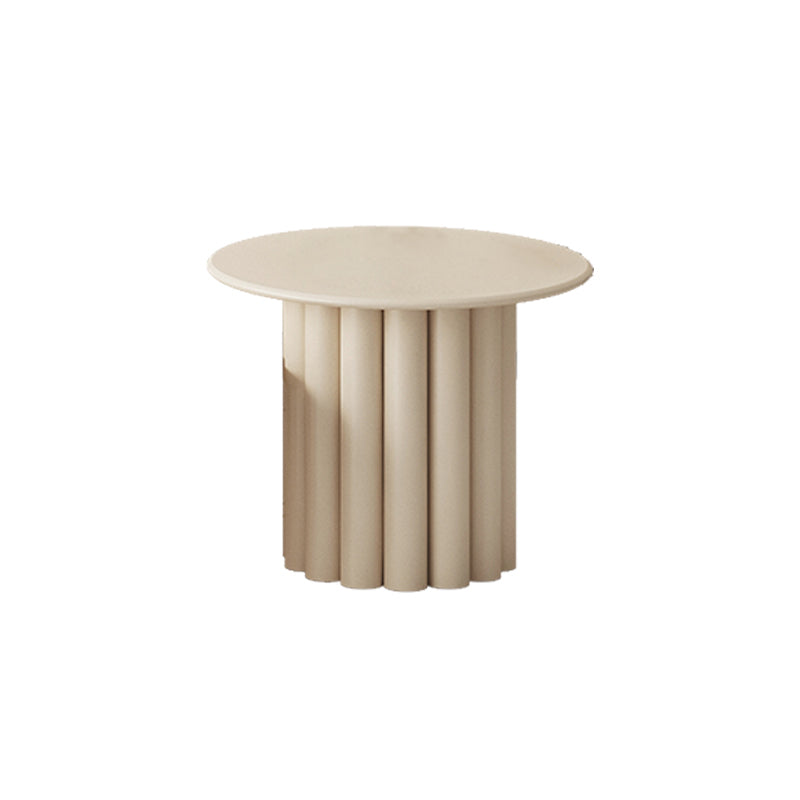 Modern Artificial Wood Coffee or End Table Round Coffee Table in Beige
