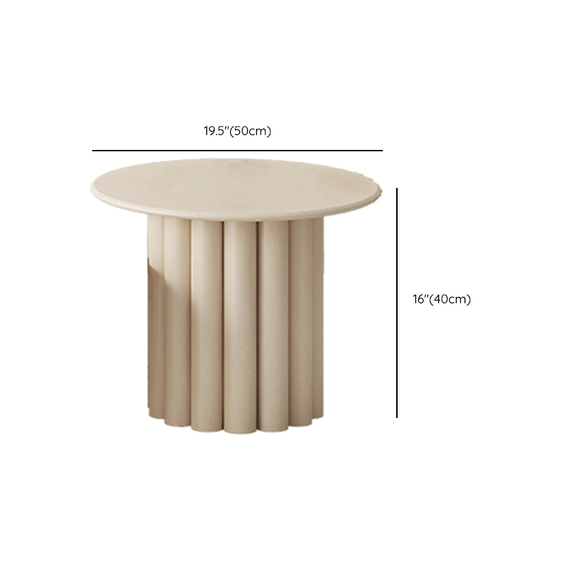 Modern Artificial Wood Coffee or End Table Round Coffee Table in Beige