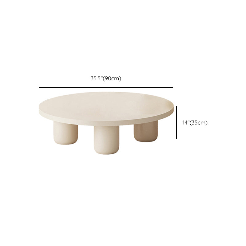 Modern Artificial Wood Coffee or End Table Round Coffee Table in Beige