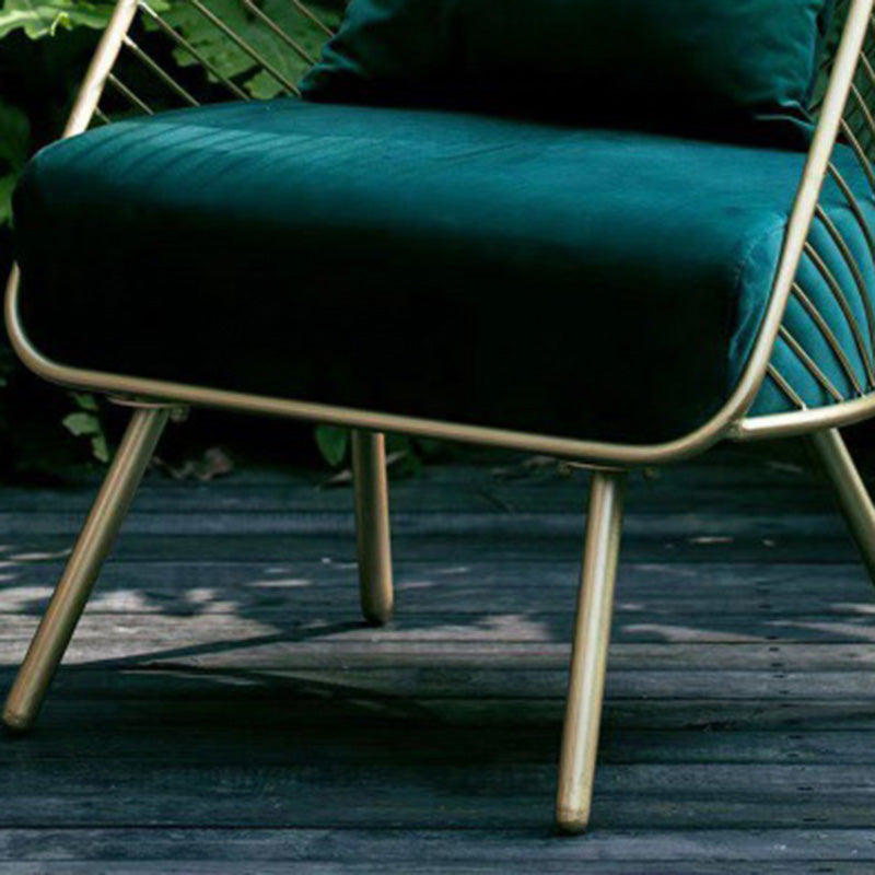 Glam Style Metal Chair Fixed Back Solid Color 4 Legs Armless Chair