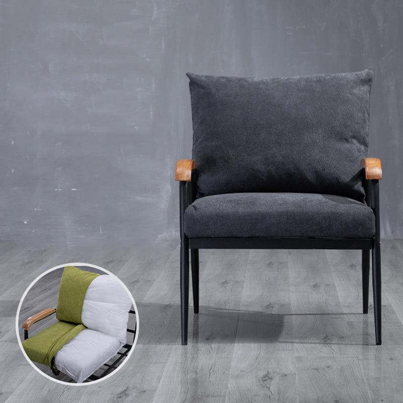 Industrial Style Loose Back Sofa Metal & Wood Frame Cushions Sofa