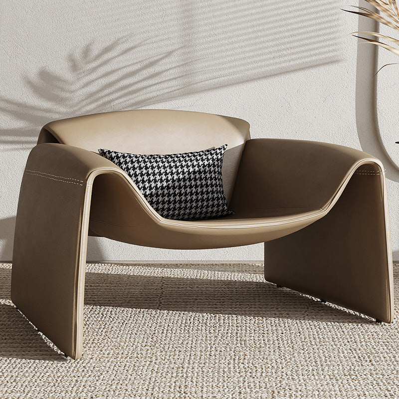 38.18" Wide Faux Leather Armchair Upholstered Pillow Back Accent Chair